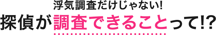 浮気調査だけじゃない！探偵が調査できることって!?