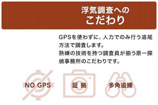 浮気調査へのこだわり