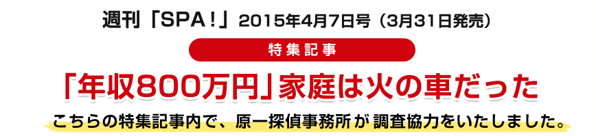 週刊「SPA!」2015年4月7日号（3月31日発売号）の特集記事に取材協力