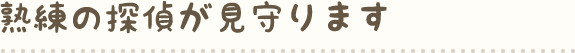 熟練の探偵が見守ります