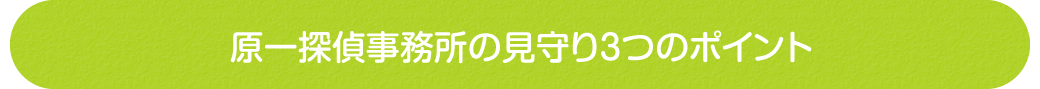 原一探偵事務所の見守り３つのポイント