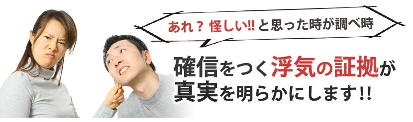 あれ？怪しい？？と思った時が調べ時。浮気調査が真実を明らかにします！