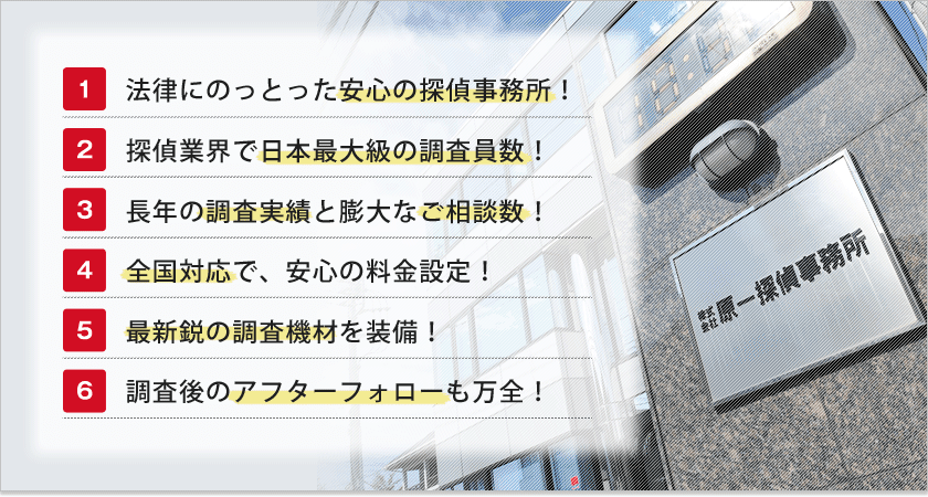原一探偵事務の特徴